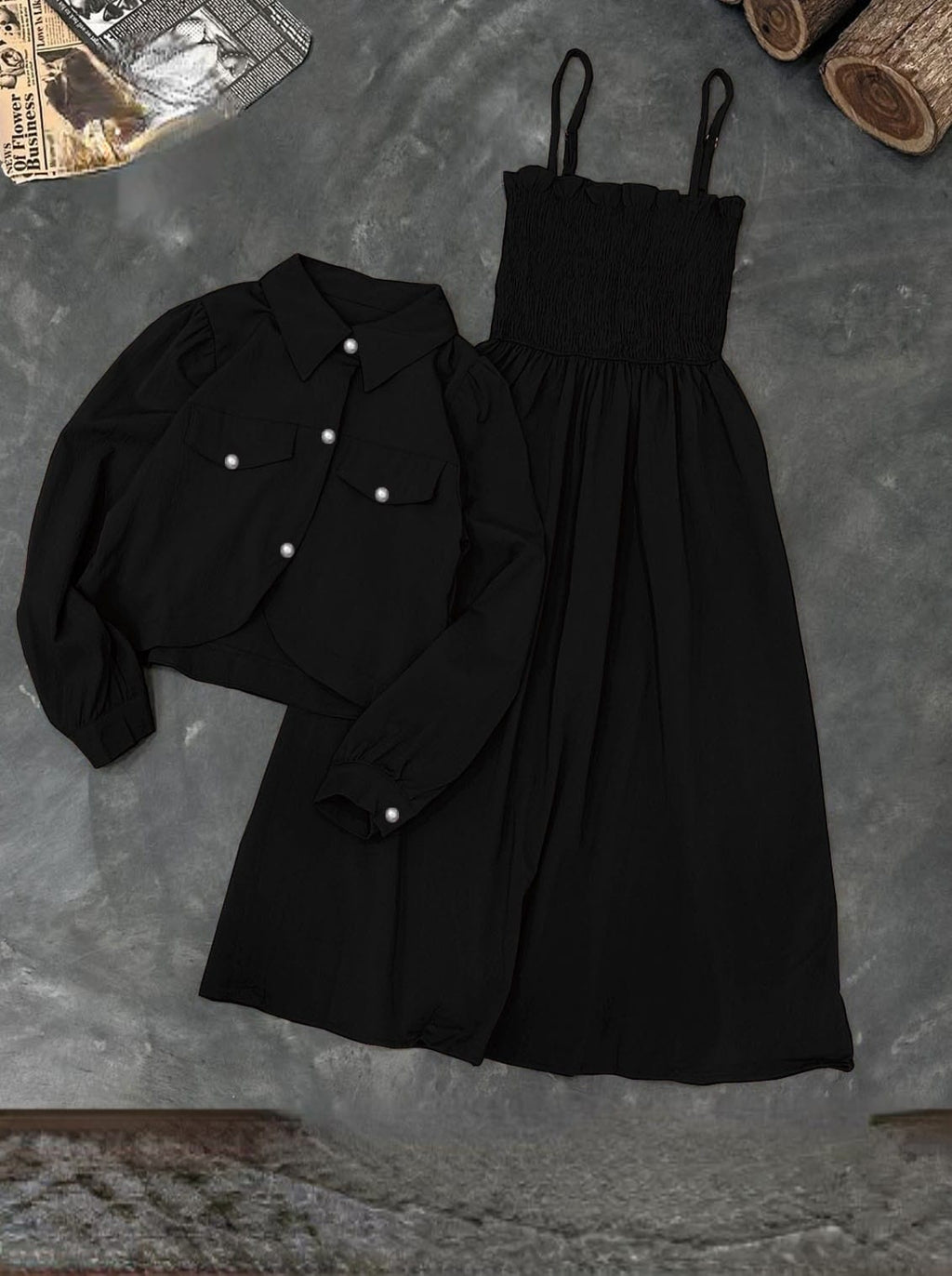 Western Romper Style Frock with Koti Co-Ord 2PCs