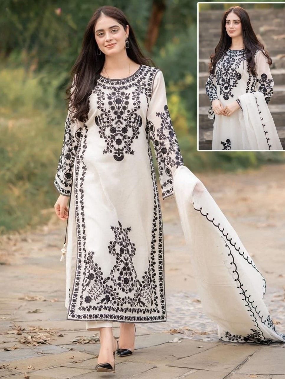 Front Heavy Embroidered  Shirt 3PC  | Eid Collection |
