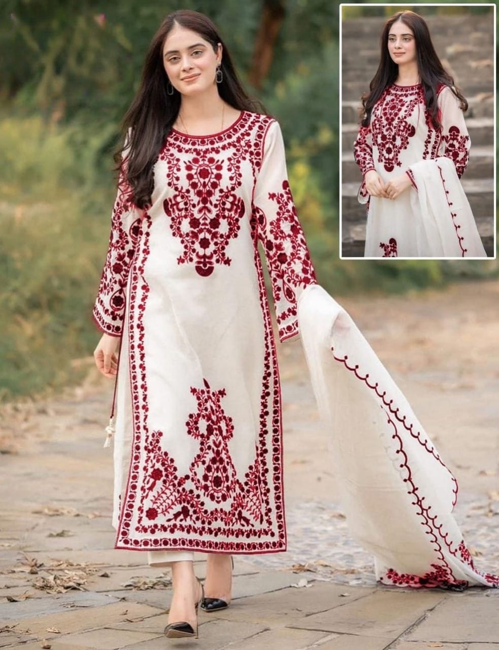 Front Heavy Embroidered  Shirt 3PC  | Eid Collection |