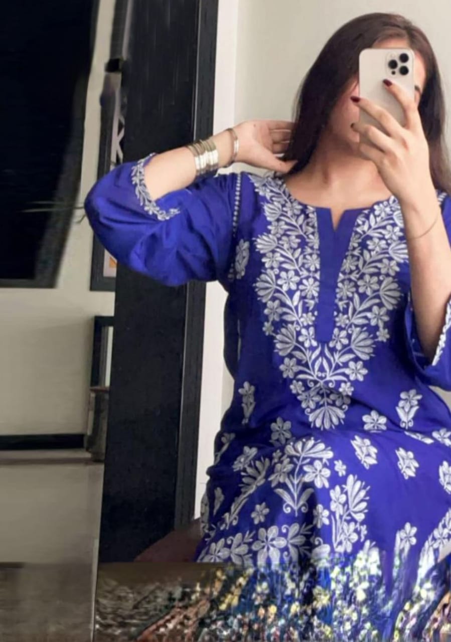 Indian Chickenkari Long Kurti