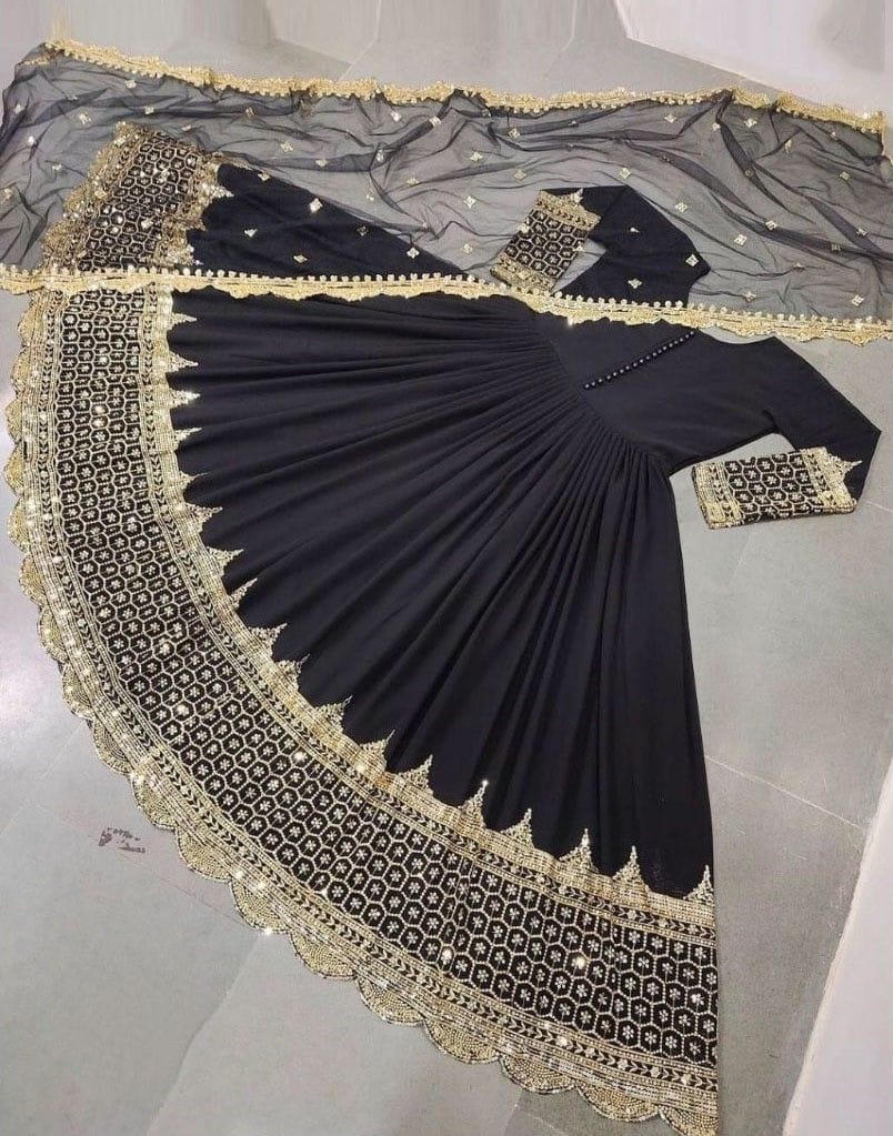 Heavy sequence Embroidered Maxi 3 pcs