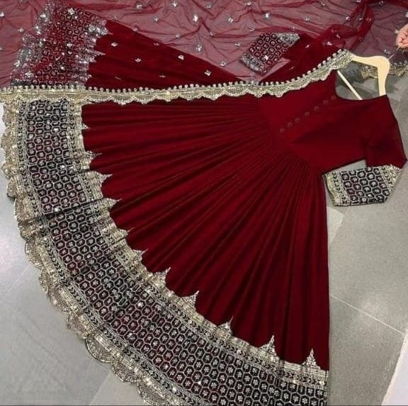 Heavy sequence Embroidered Maxi 3 pcs