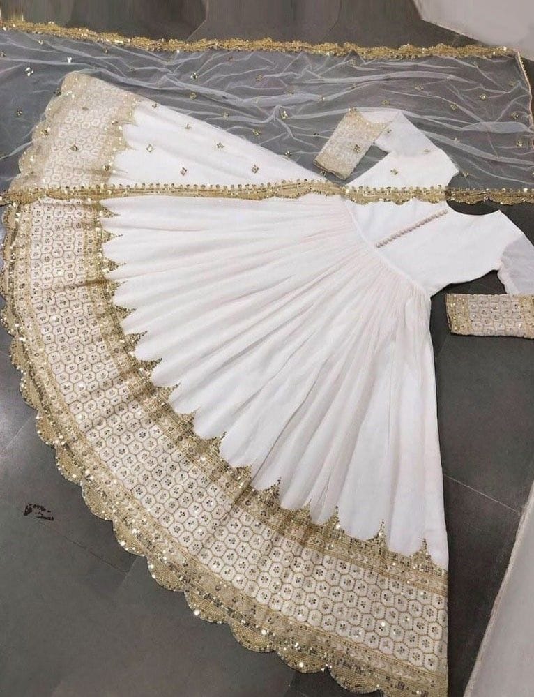 Heavy sequence Embroidered Maxi 3 pcs