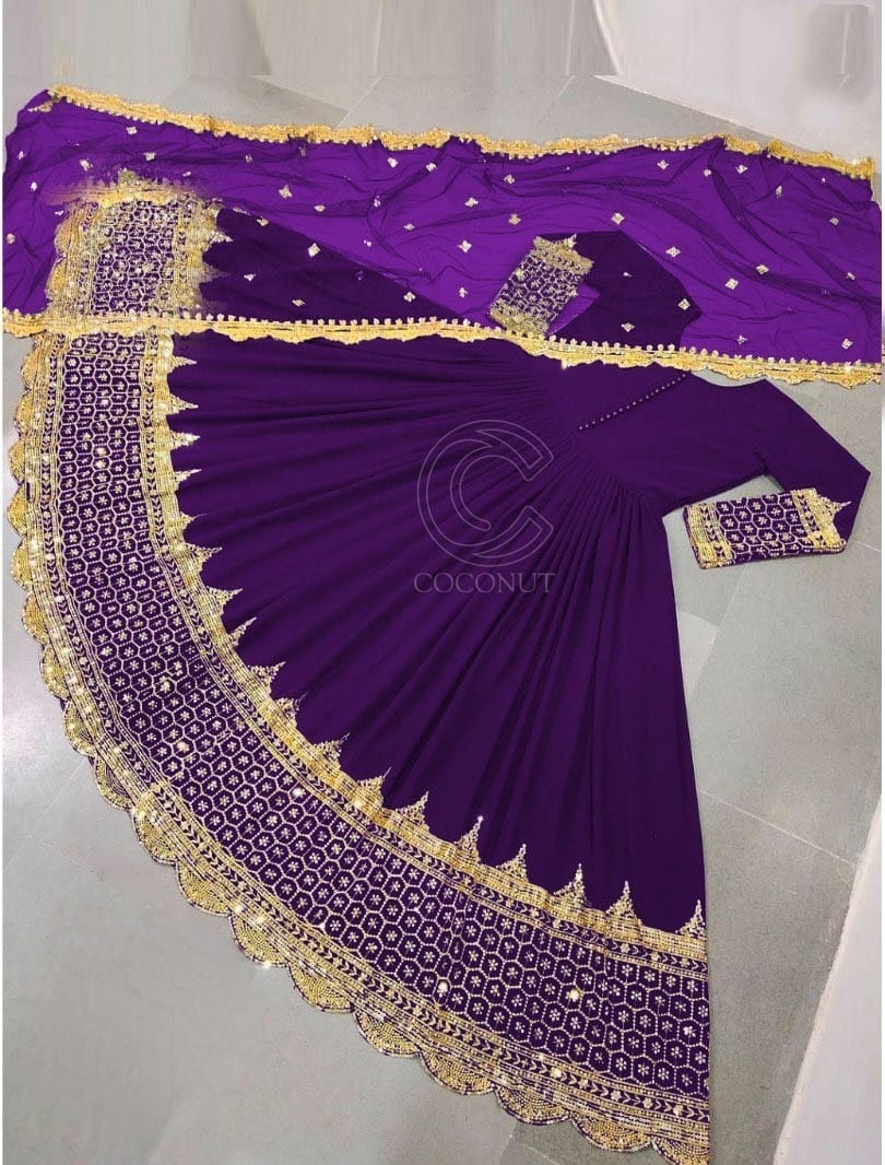 Heavy sequence Embroidered Maxi 3 pcs