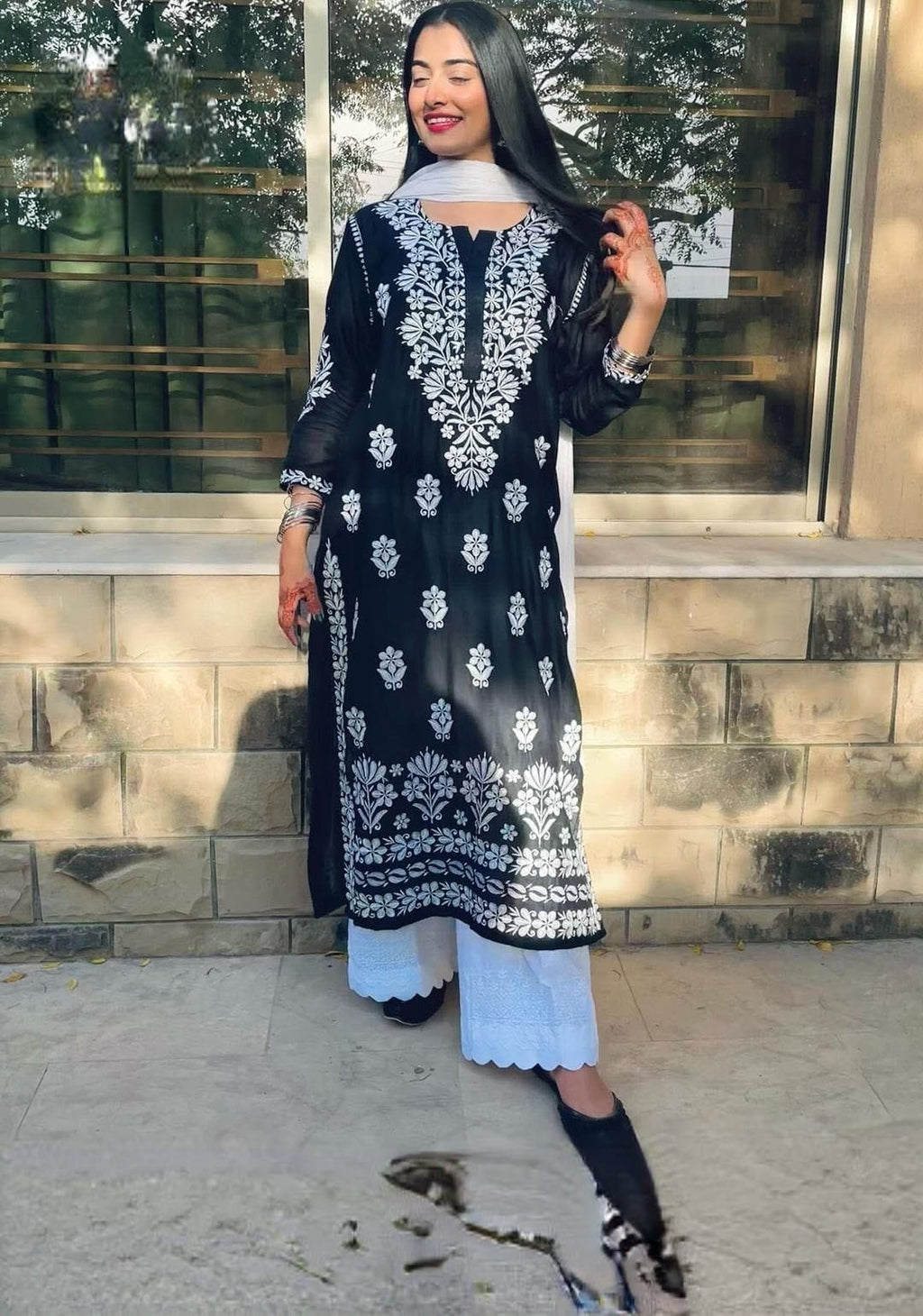 Indian Chickenkari Long Kurti