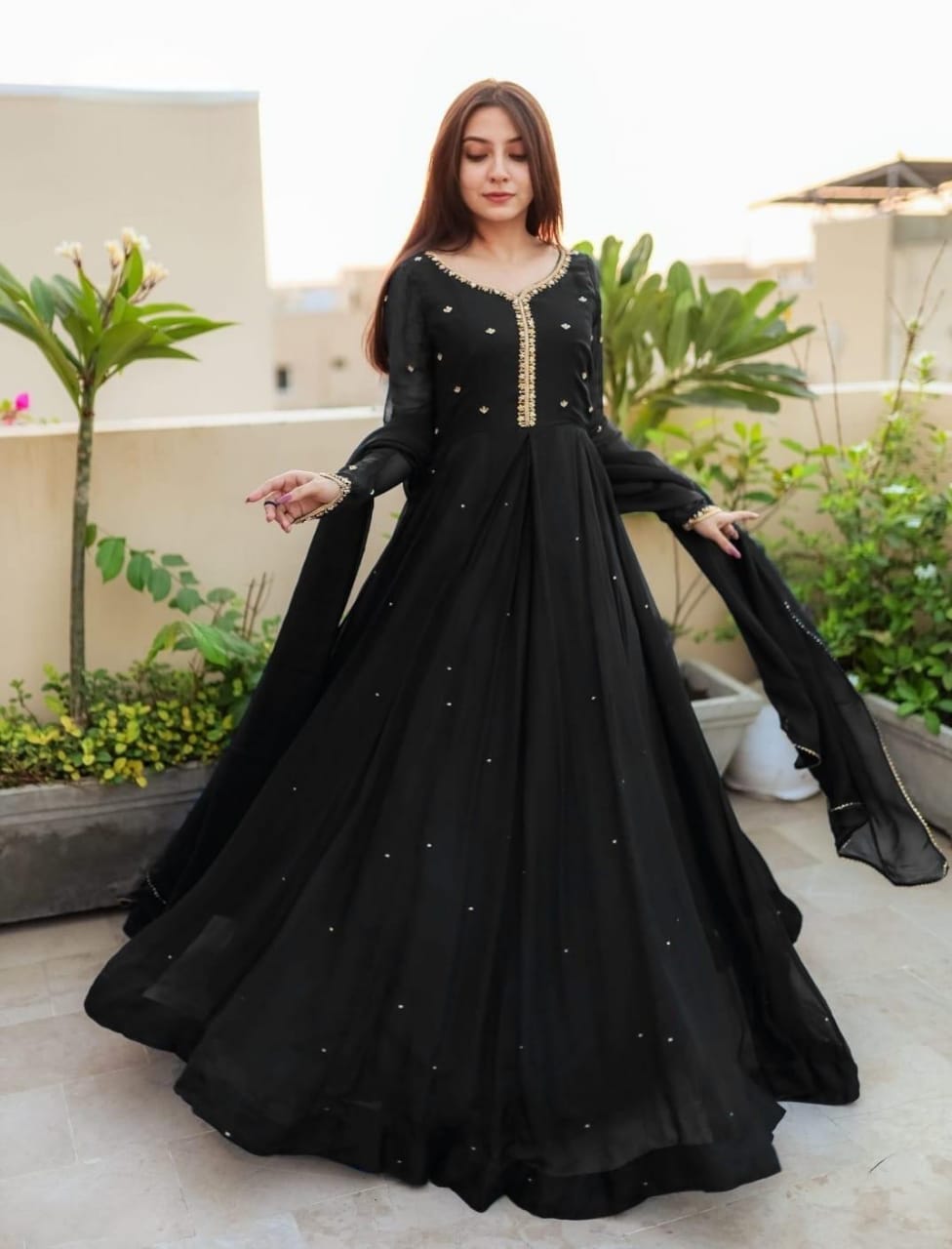 Embroidered Long Maxi 3PCS