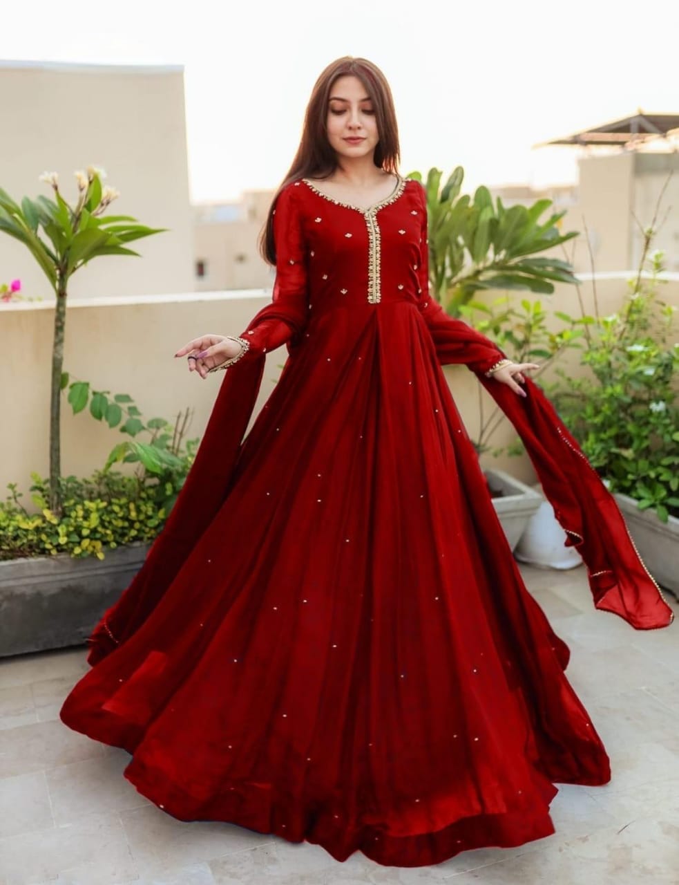 Embroidered Long Maxi 3PCS