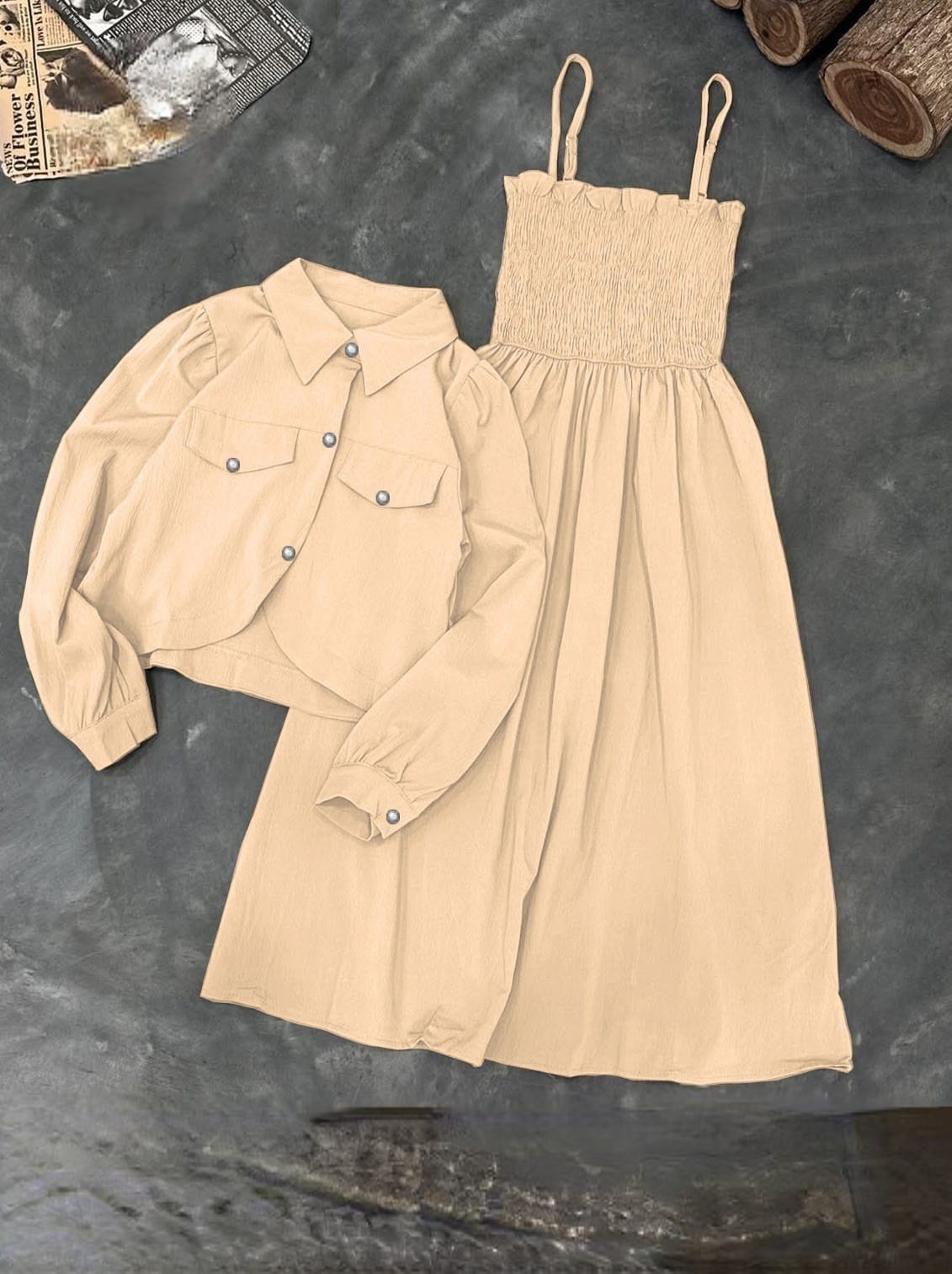 Western Romper Style Frock with Koti Co-Ord 2PCs