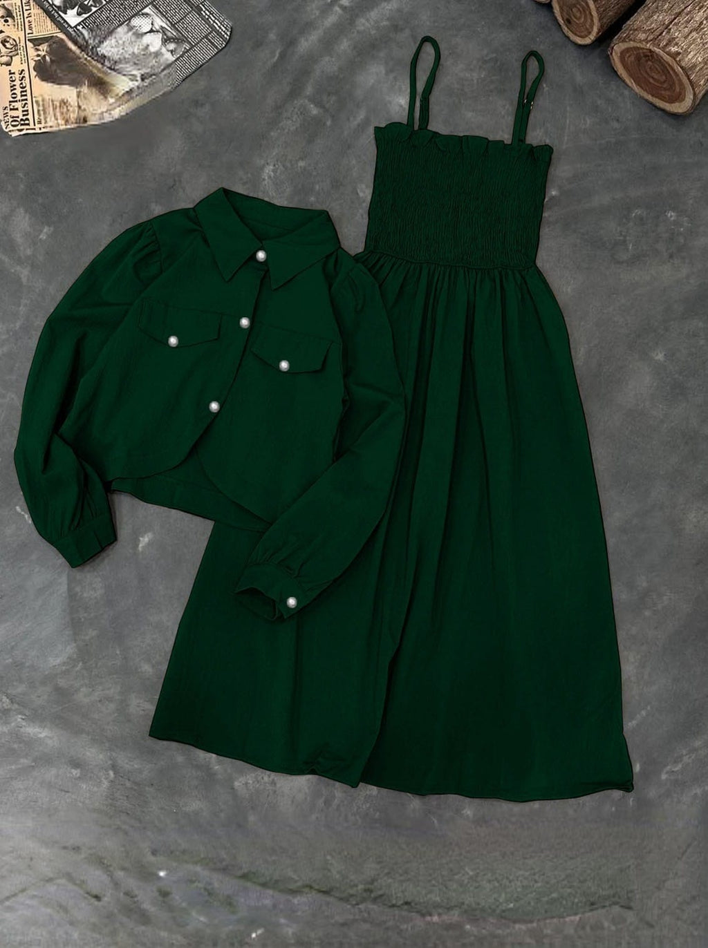 Western Romper Style Frock with Koti Co-Ord 2PCs