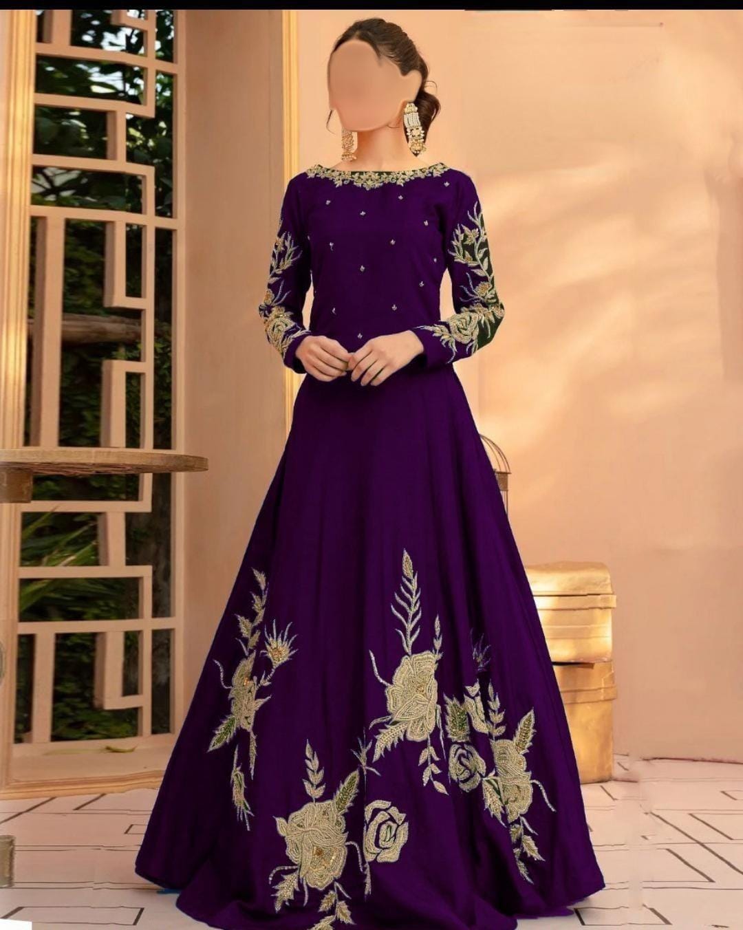 Heavy Embroidered Maxi Dress