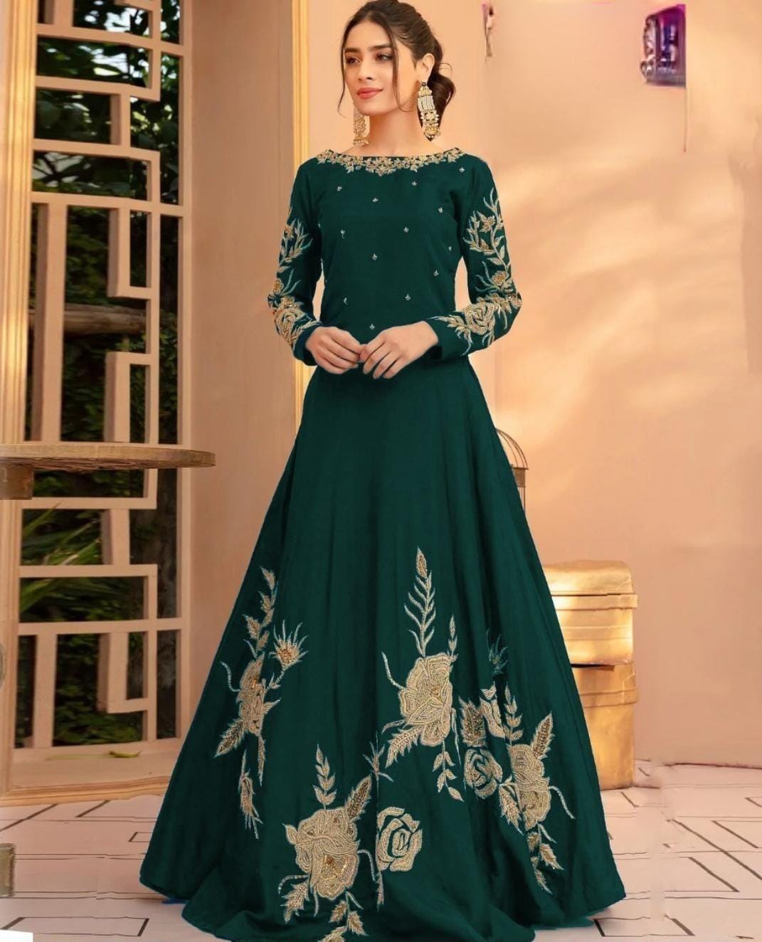 Heavy Embroidered Maxi Dress