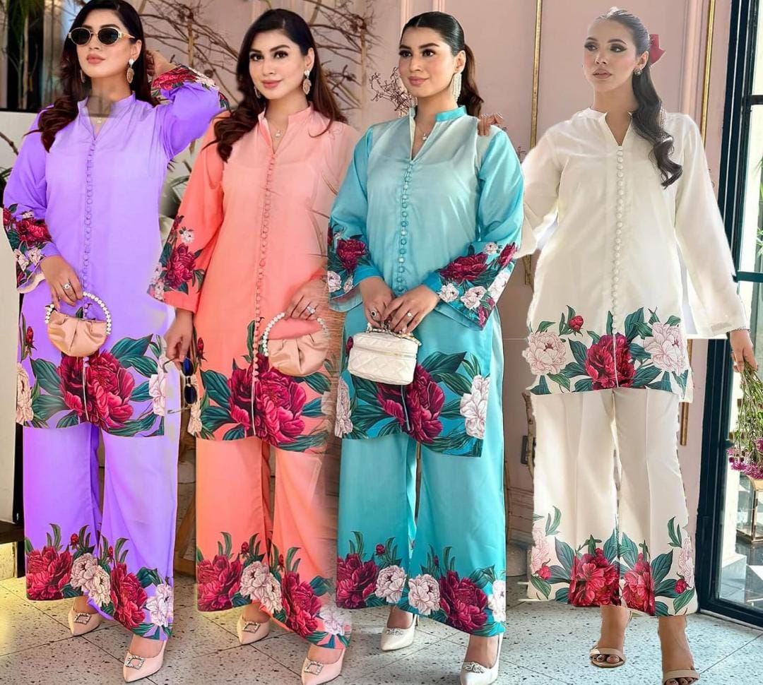 Floral Printed 2 - Pcs Co - ord Set