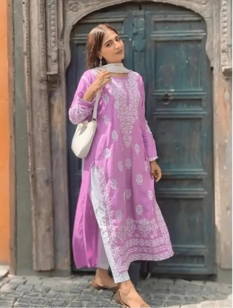 Indian Chickenkari Long Kurti