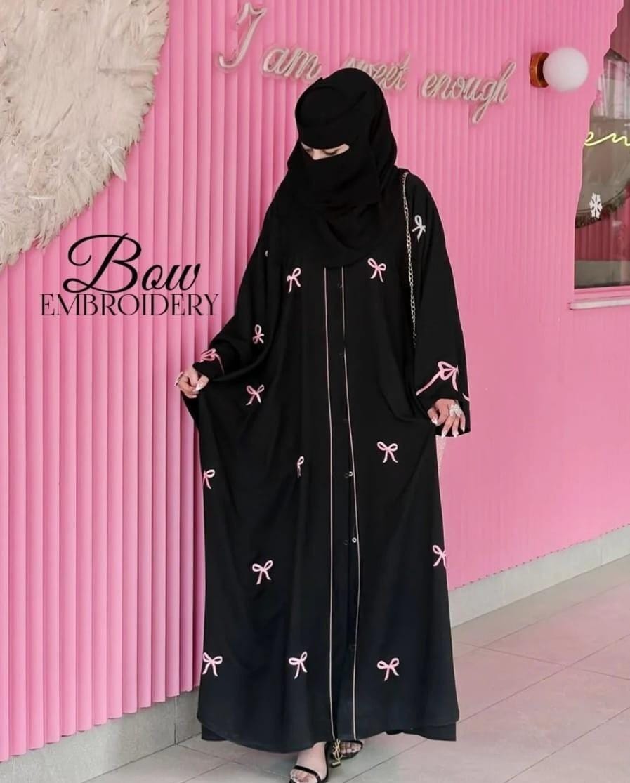 New Stylish Abaya With Tich Button