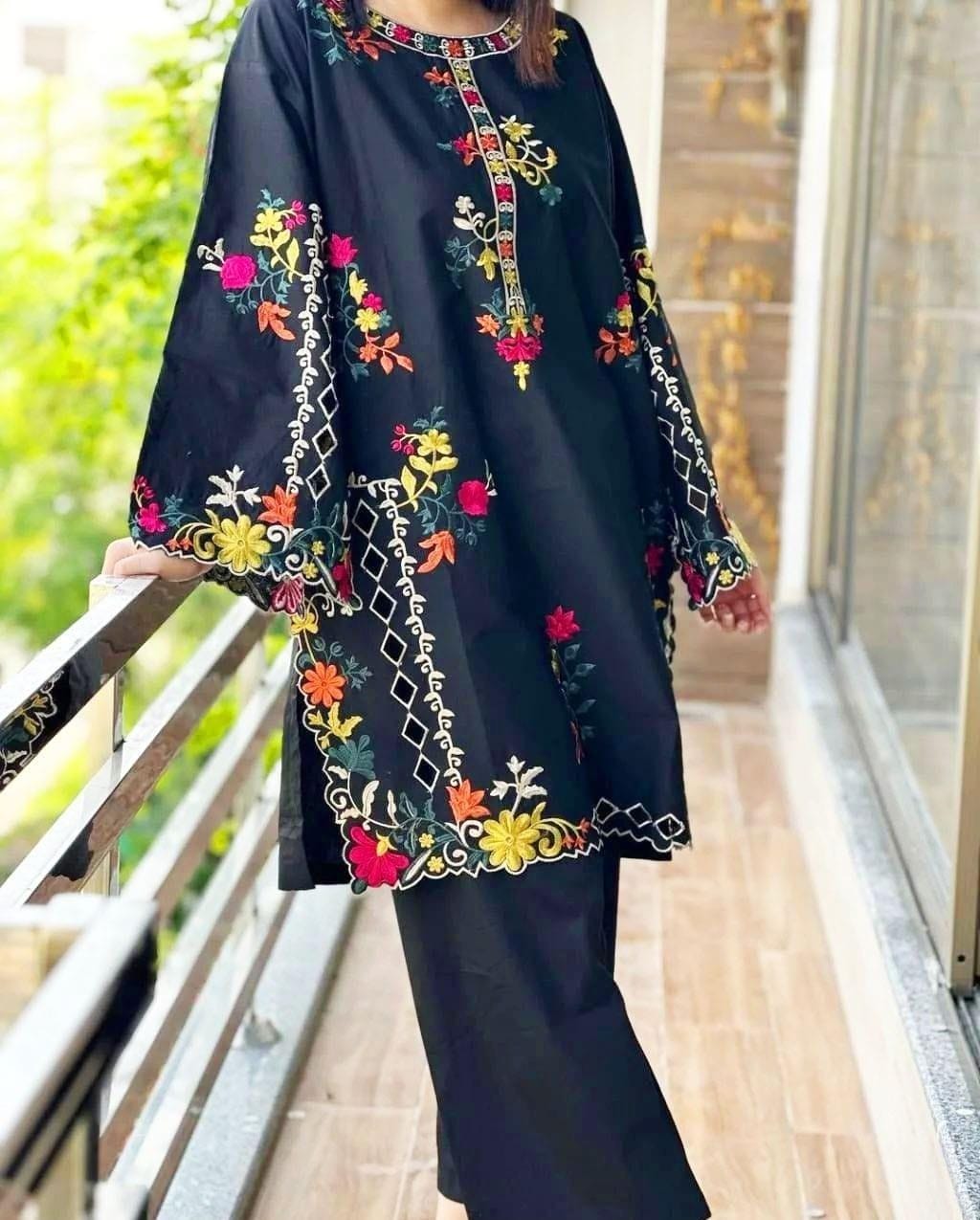 Multi Embroidery Shirt with Trouser - 2pcs Pret