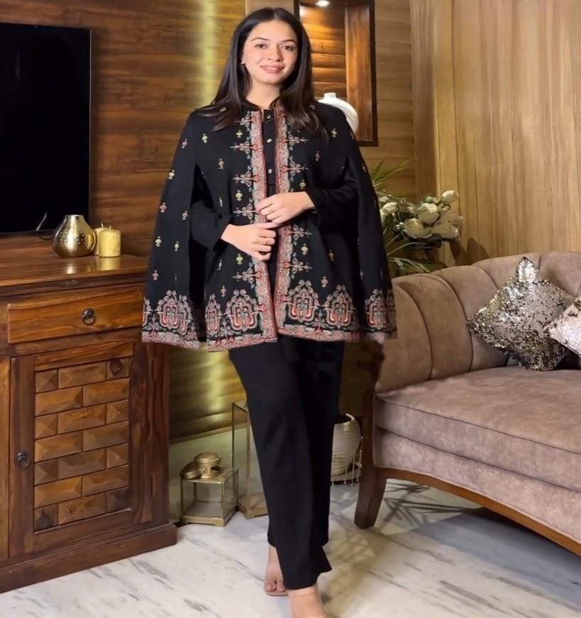 Heavy Embroidered  With Open Coat