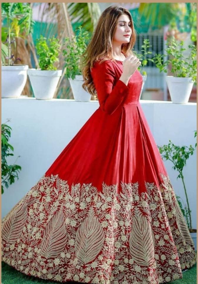 Beautifull Heavy  Embroidery Maxi – 1 Pc By Nuraa.pk