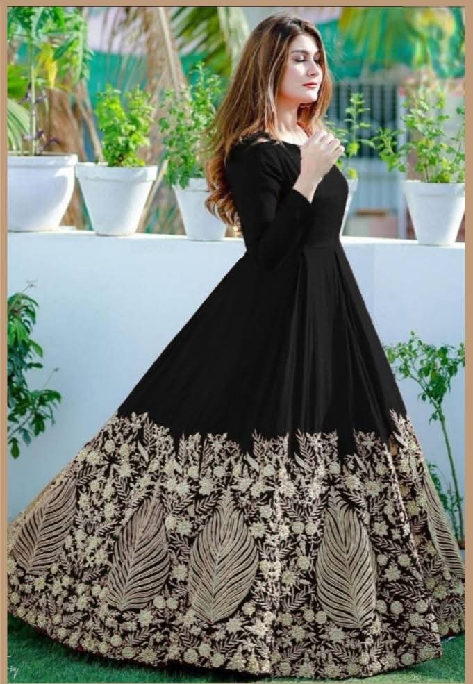 Beautifull Heavy  Embroidery Maxi – 1 Pc By Nuraa.pk