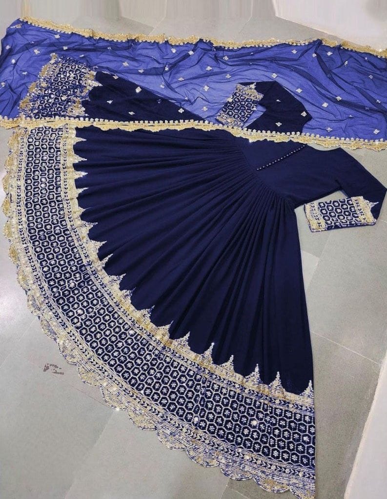 Heavy sequence Embroidered Maxi 3 pcs