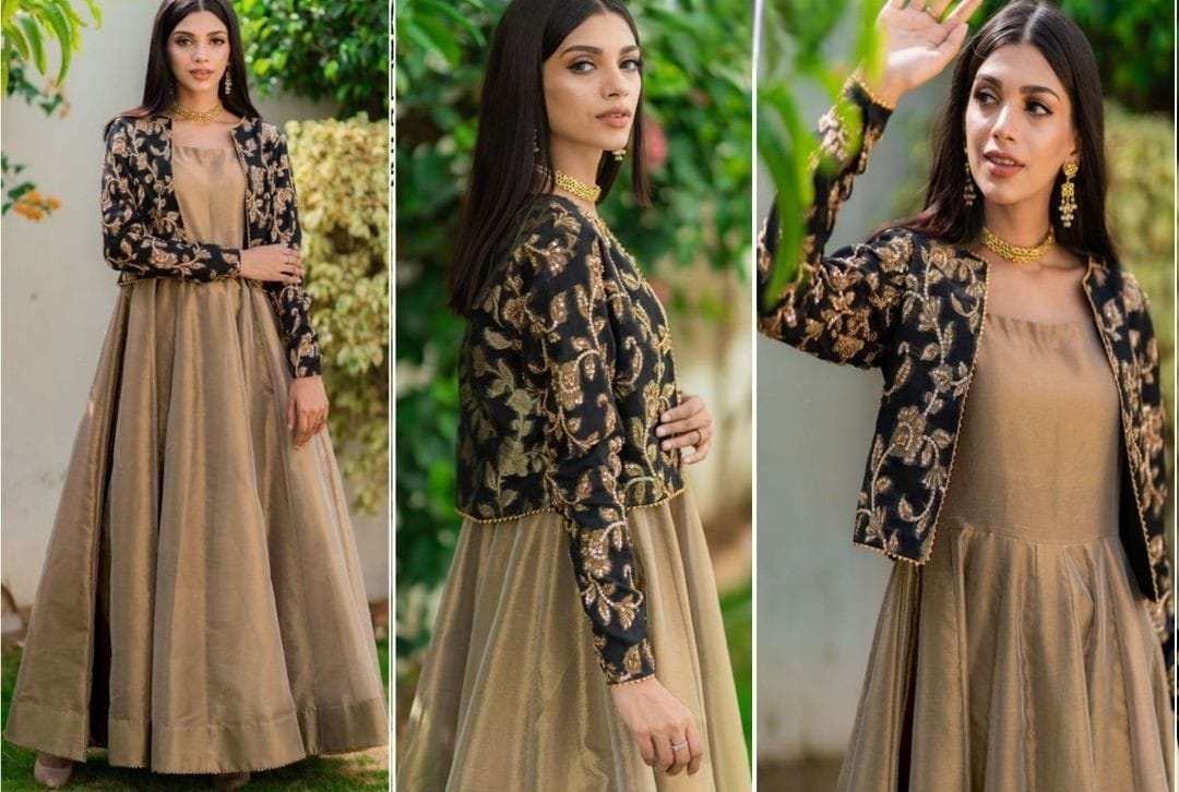 Luxury Embroidered Koti With Long Maxi