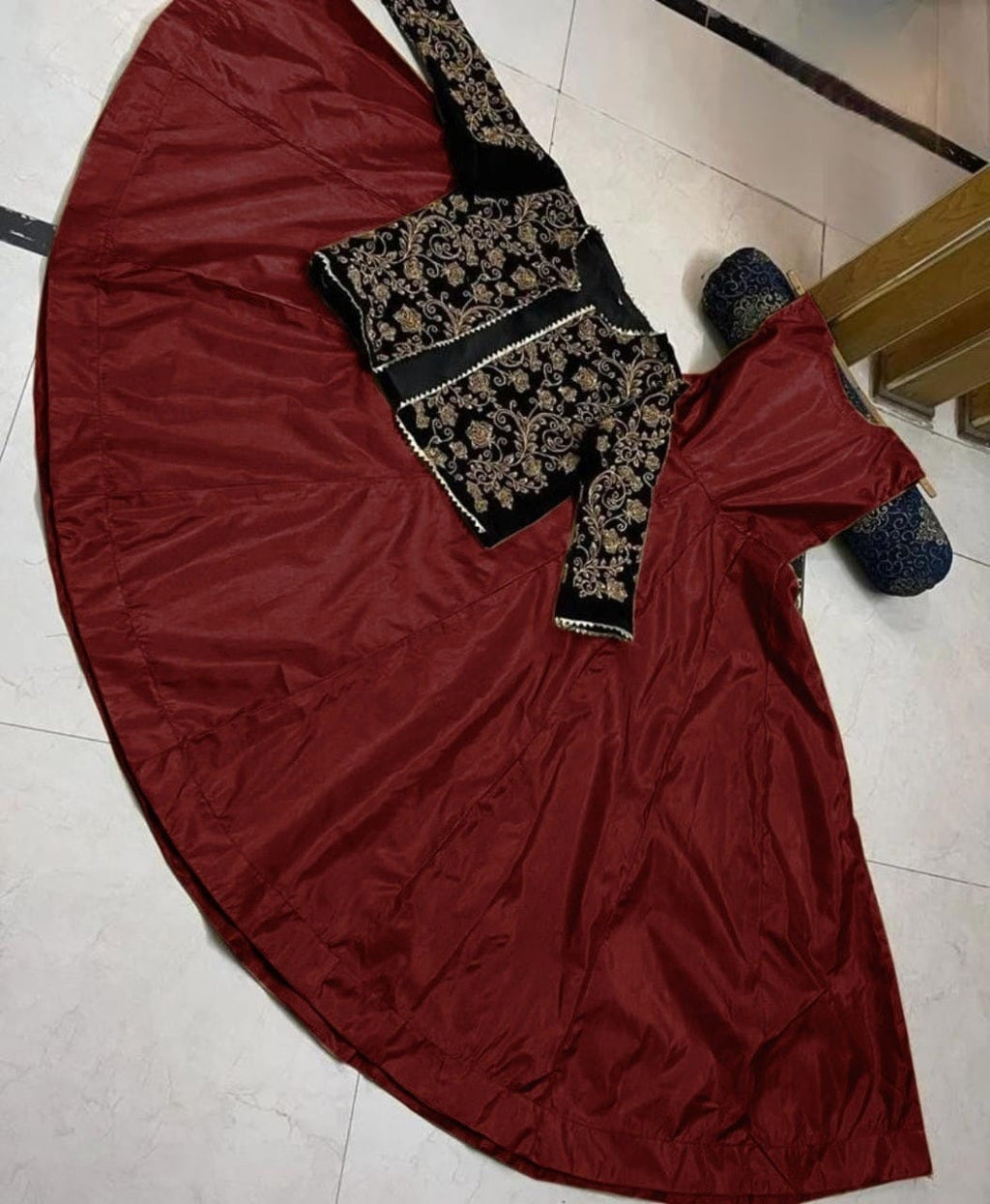 Luxury Embroidered Koti With Long Maxi