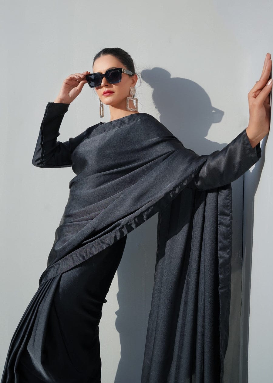 Red Silk saree Stitched by Nuraa.pk