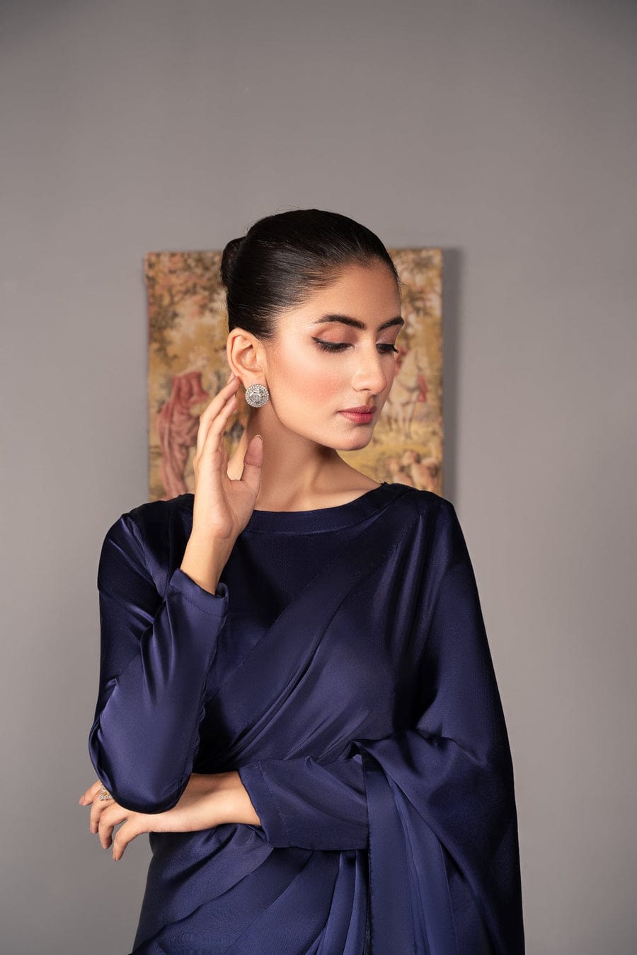 Red Silk saree Stitched by Nuraa.pk