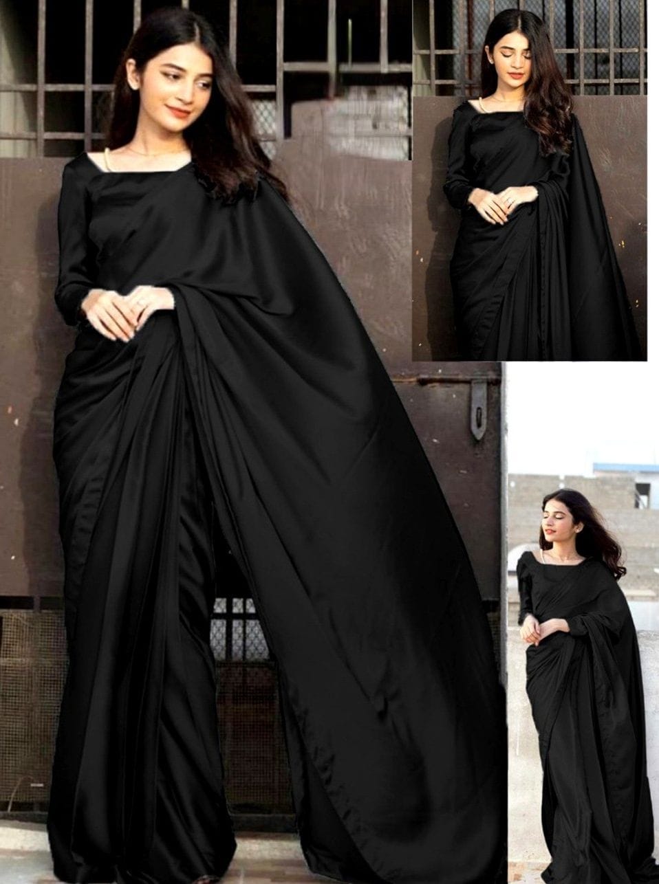 Red Silk saree Stitched by Nuraa.pk