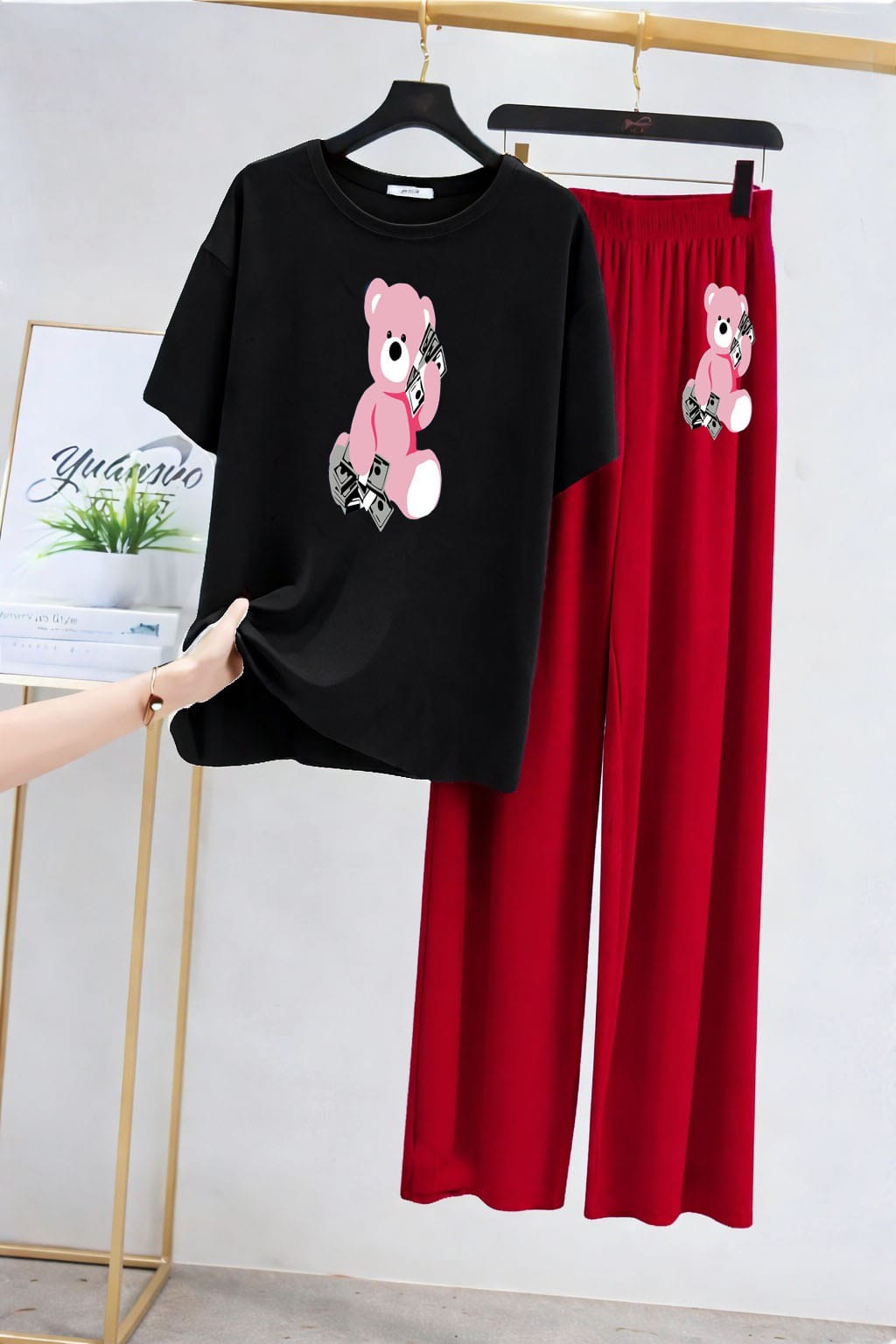 Teddy Bear Print Night Suit