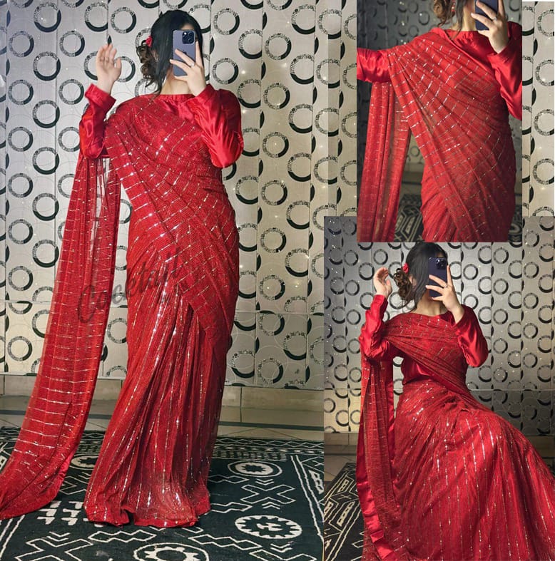 Elegant Fancy Moonlight saree