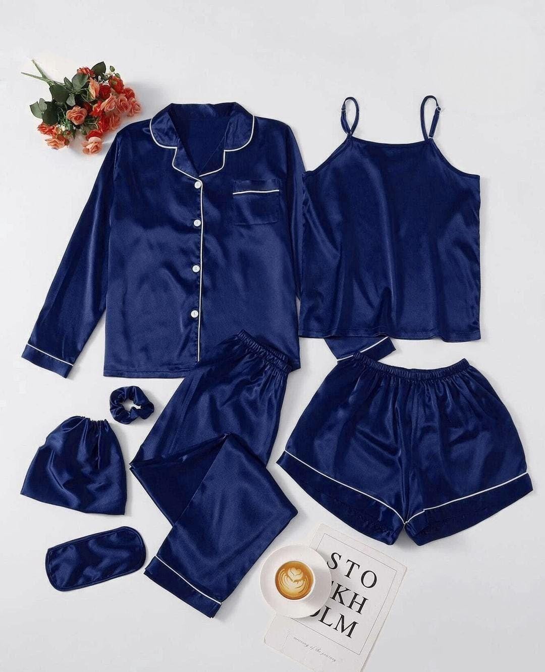 Luxury 7 pcs Silk Night Dress