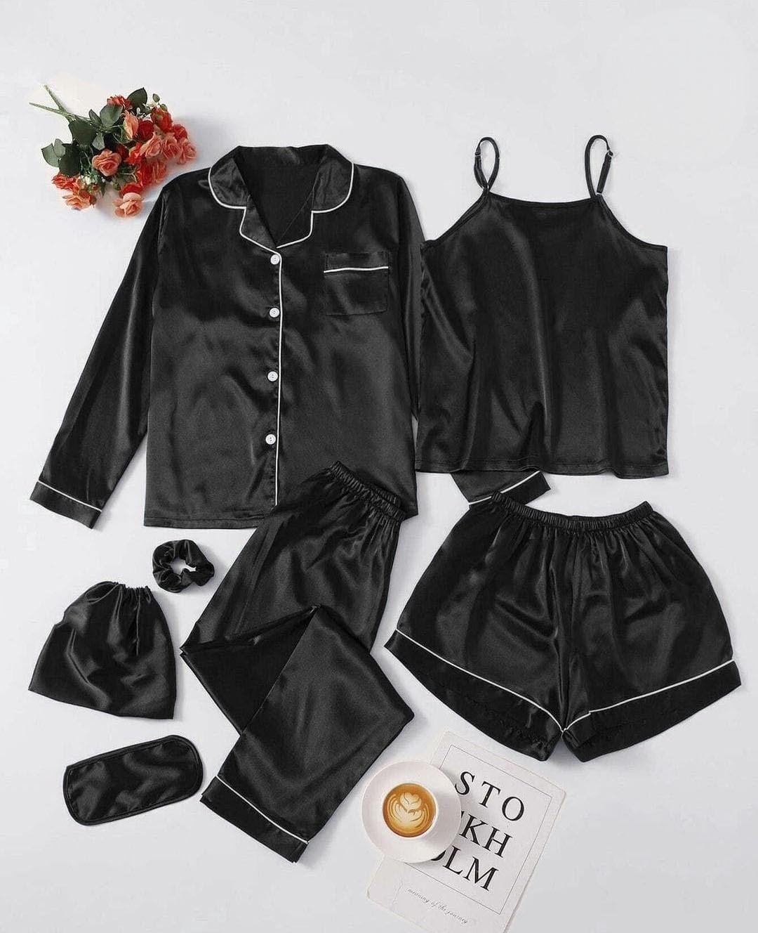 Luxury 7 pcs Silk Night Dress