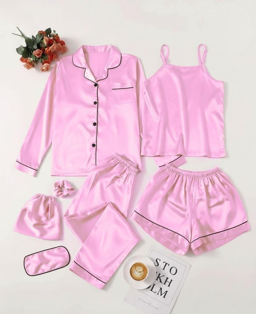 Luxury 7 pcs Silk Night Dress