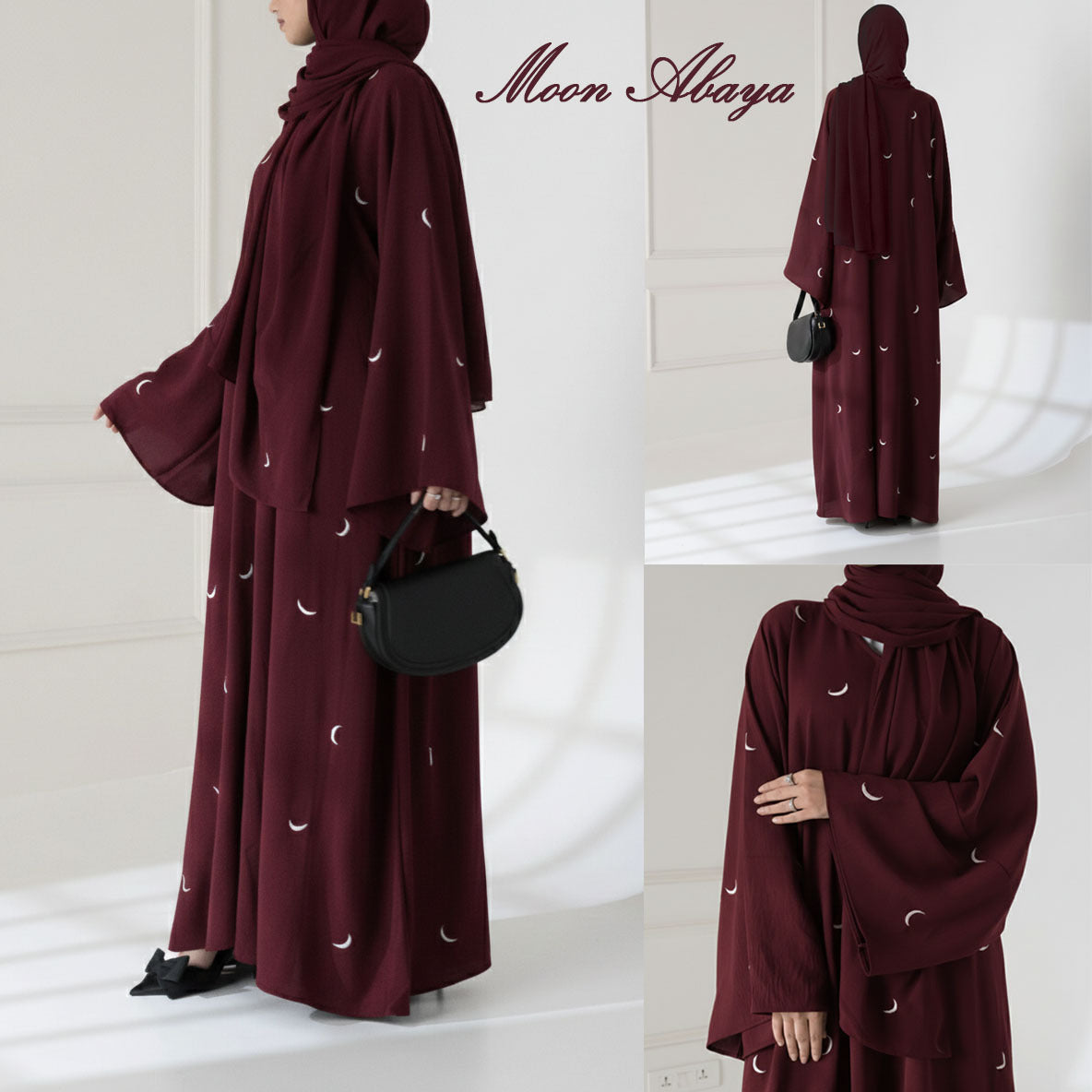 Moon Embroidered Abaya 2 pcs