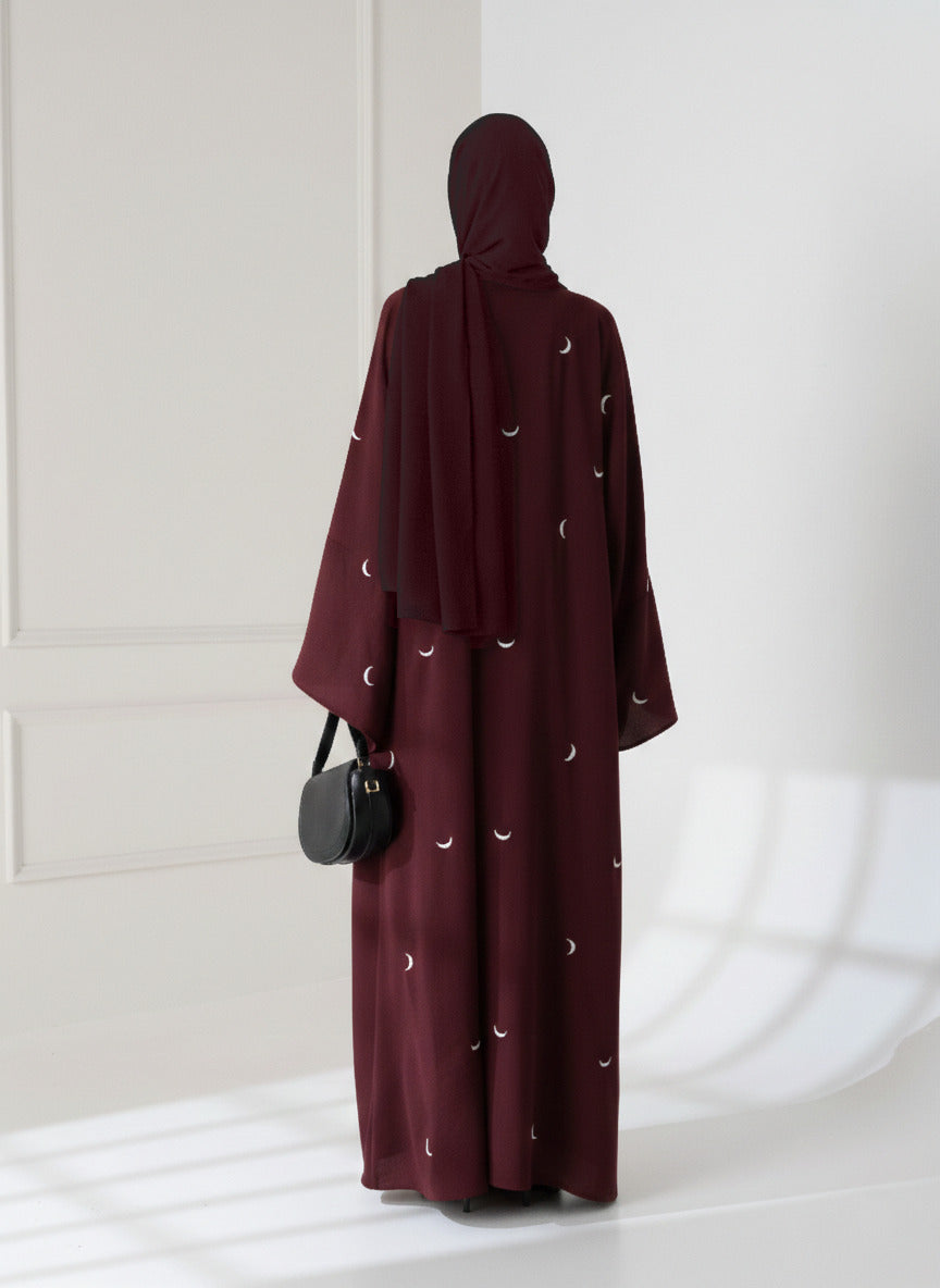 Moon Embroidered Abaya 2 pcs