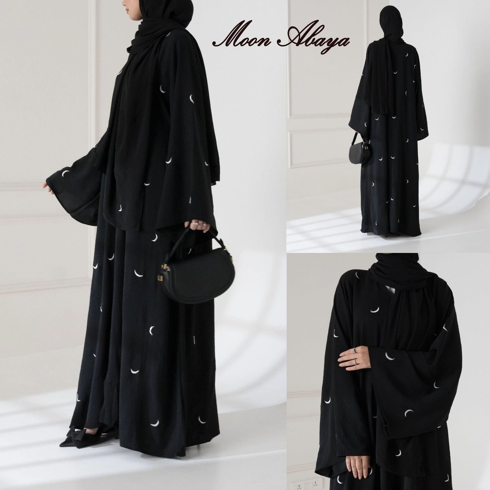 Moon Embroidered Abaya 2 pcs