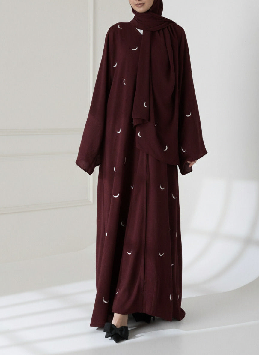 Moon Embroidered Abaya 2 pcs
