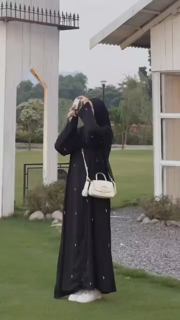 Moon Embroidered Abaya 2 pcs